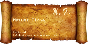 Matusz Ilona névjegykártya